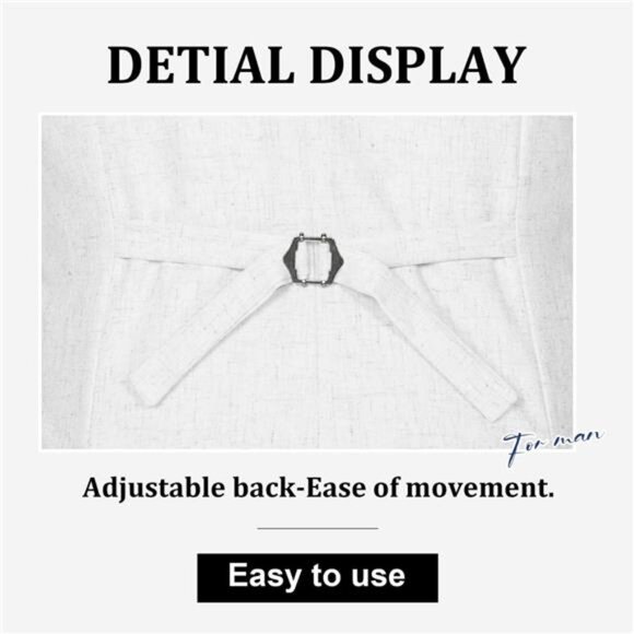 Men Linen Vest Casual Suit Vests Waistcoat White - Picture 4 of 6